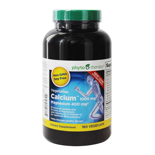Phyto Therapy Vegetarian Calcium With Magnesium Capsules, 180 Ea